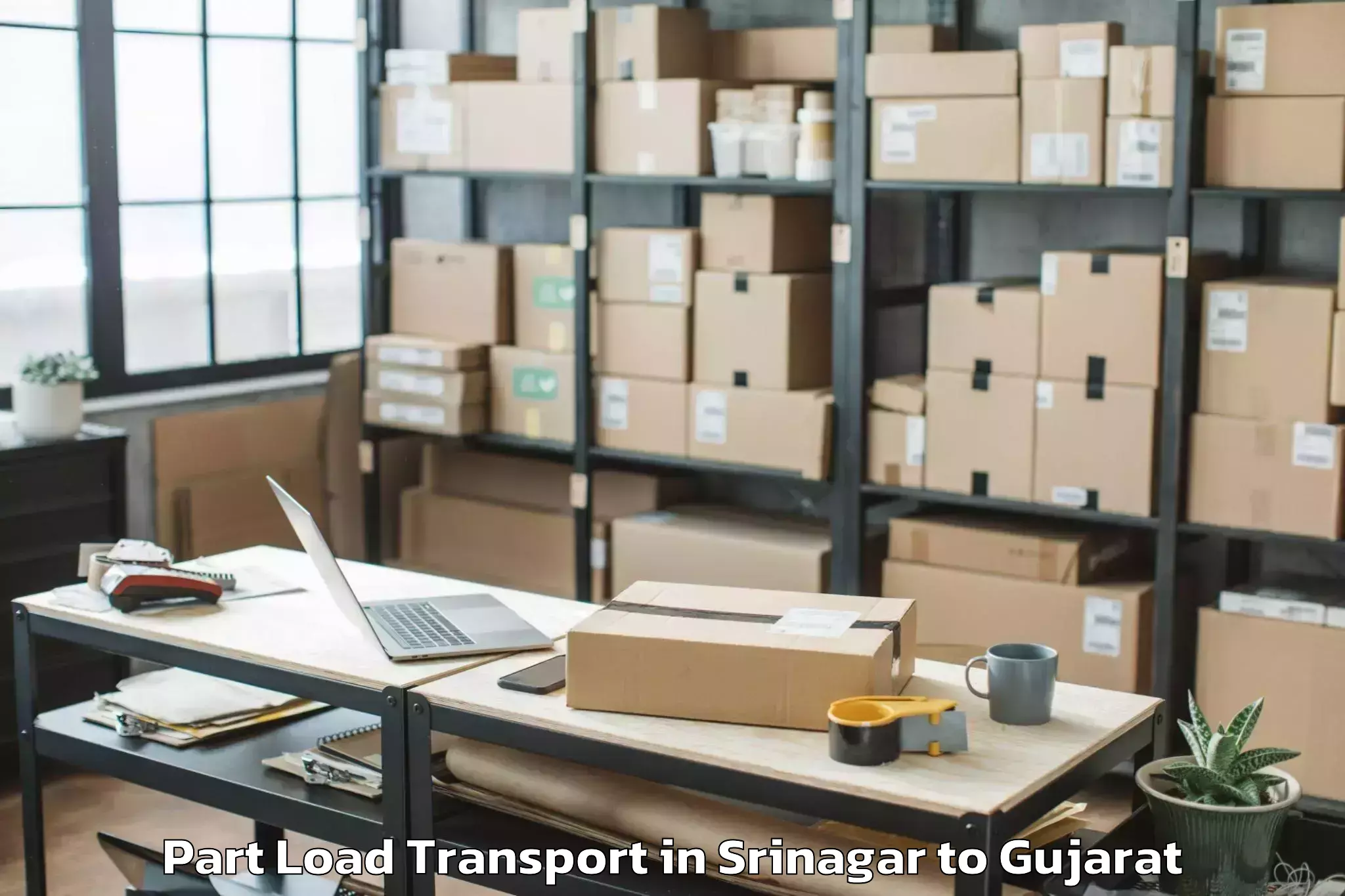 Leading Srinagar to Vadodara Part Load Transport Provider